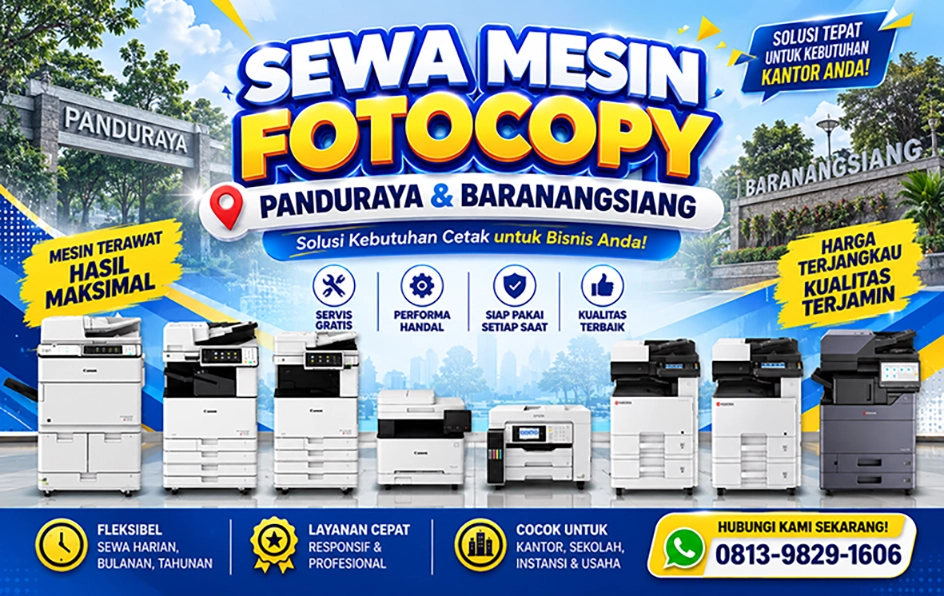 Sewa Mesin Fotocopy Panduraya & Baranangsiang